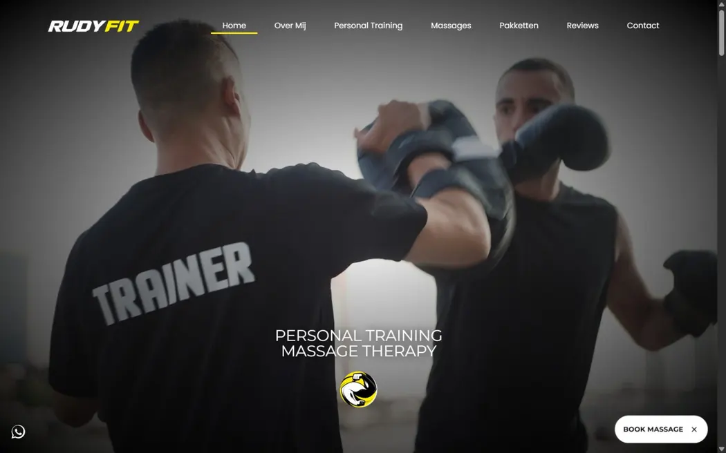 Desktopweergave van de website van RudyFIT