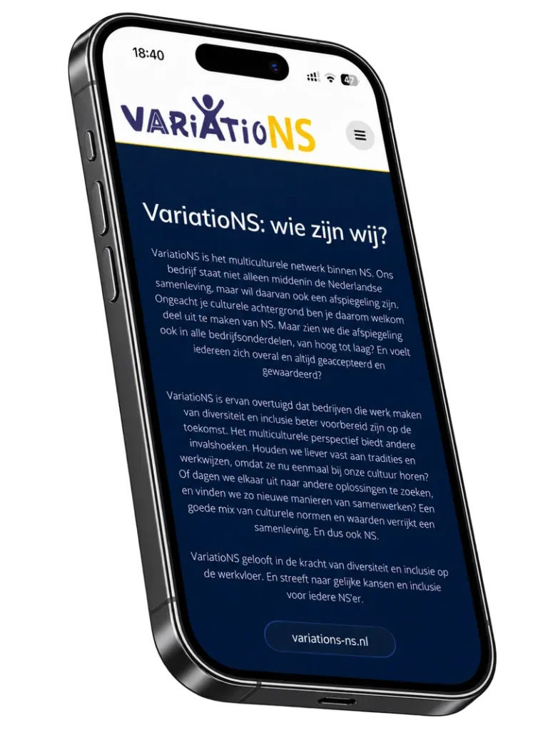 Website voor VariatioNS ontworpen en gebouwd door otsdesign