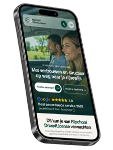 Mobiele website van Rijschool Drive4License ontworpen door otsdesign